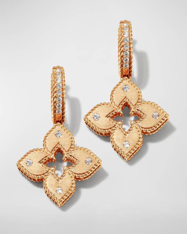 18k Rose Gold Petite Venetian Princess Diamond Earrings